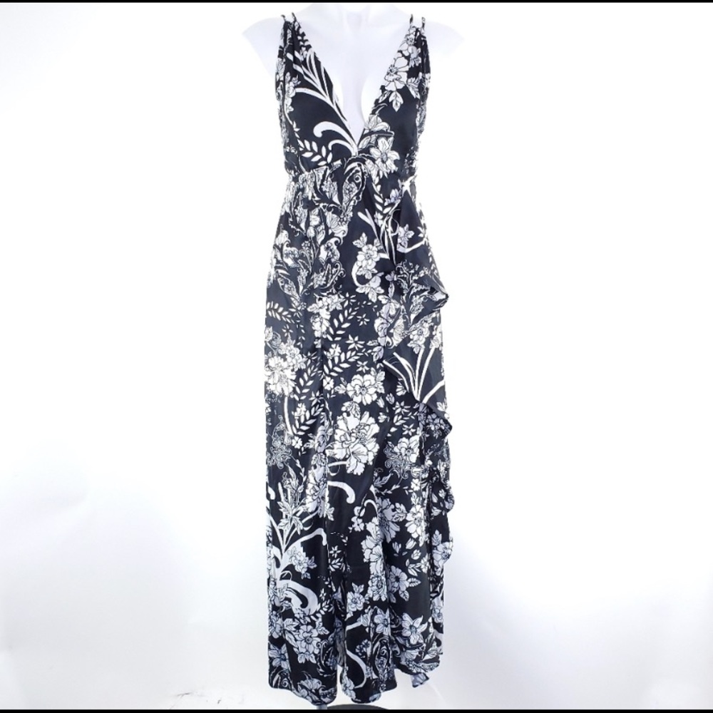 NEW Free People Ashley Satin Dress black sz 10